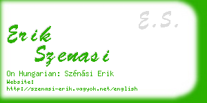 erik szenasi business card