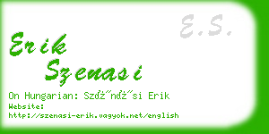 erik szenasi business card